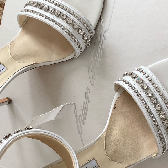 Brian Atwood Nausica white evening/bridal sandals - Picture 7 of 8